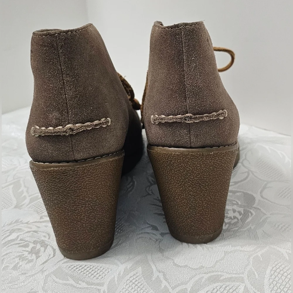 Sperry Top-Sider Women's Ankle Heel Bootie Brown Leather Size 8